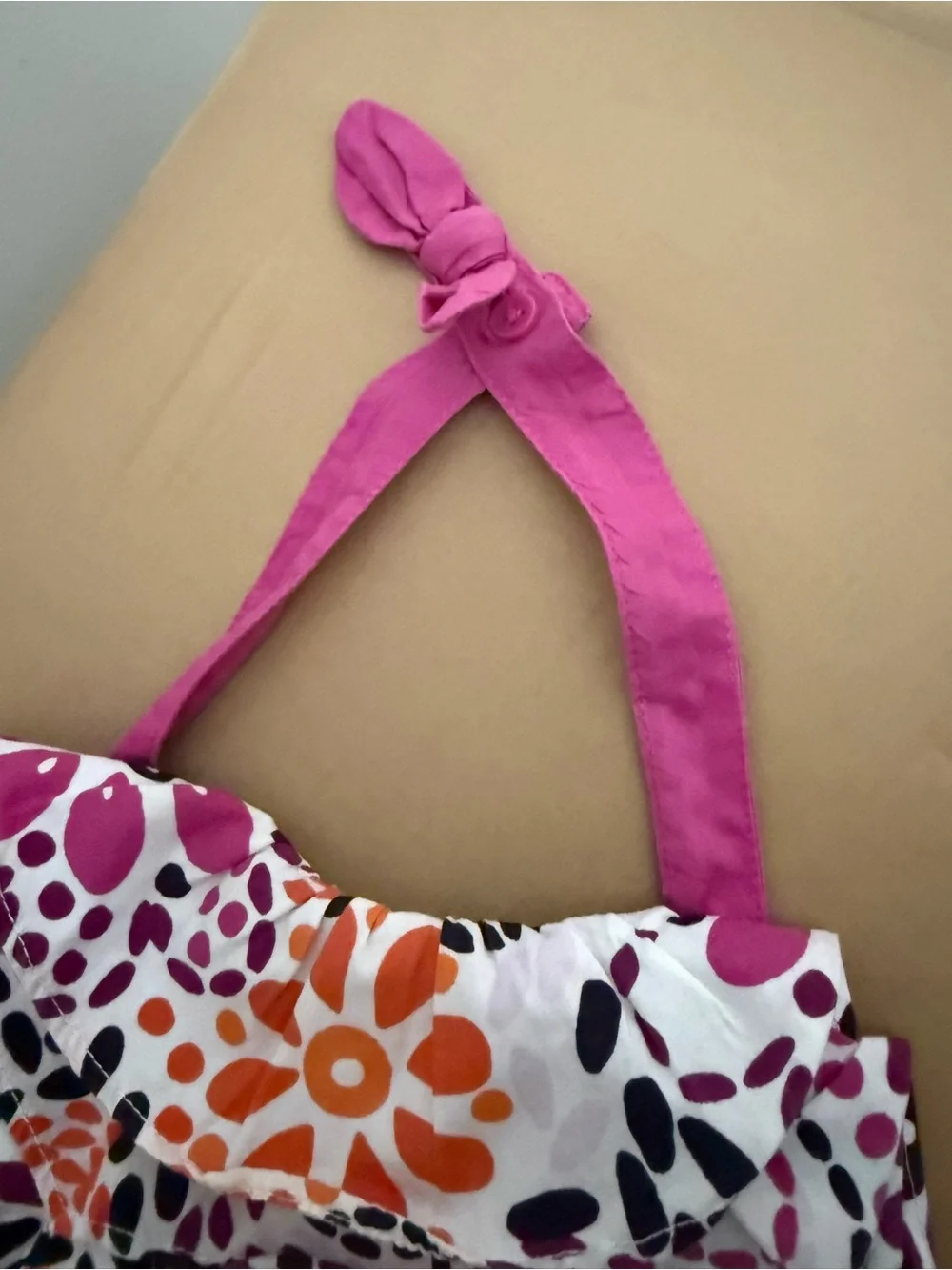 Gymboree Pink, Orange and Black Floral Halter Dress